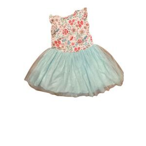 Tommy Bahama kids dress medium girls teal floral tulle